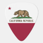 Patriotic guitar pick with Flag of California