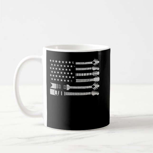 Patriotic Guitar Player Gift American Flag Guitari Coffee Mug (Left)
