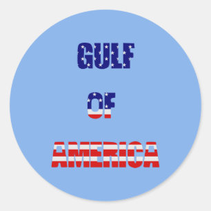 patriotic gulf of america flag red white blue classic round sticker