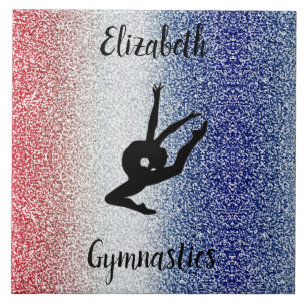 Patriotic Gymnastics Personalised Ceramic Tile