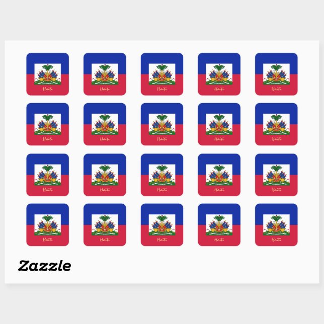 Patriotic Haiti & Haitian holiday, travel / sports Square Sticker (Sheet)