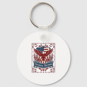 Patriotic Halloween Vector Graphic Tee Key Ring