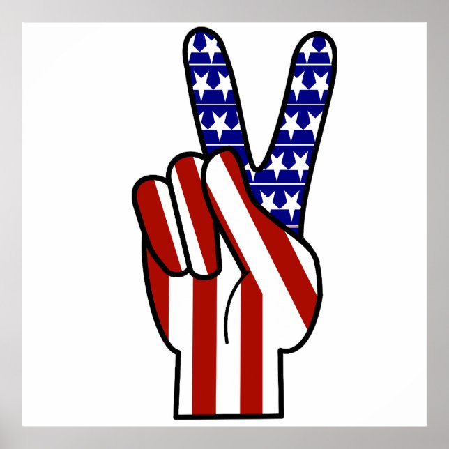 Patriotic Hand Peace Sign (Front)