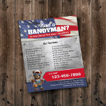 Patriotic Handyman Bear House Repair & Maintenance Flyer<br><div class="desc">Patriotic Handyman Bear House Repair & Maintenance Service Patriotic Flyers.</div>