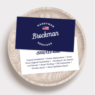 Patriotic Handyman Carpentry Business Card