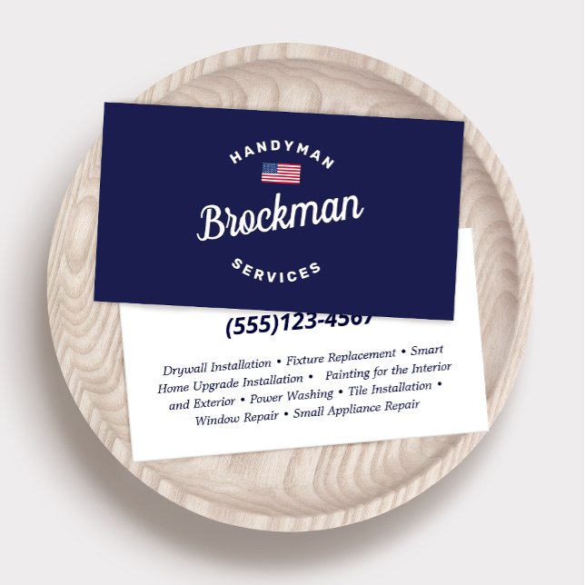 Patriotic Handyman Carpentry Business Card (Creator Uploaded)