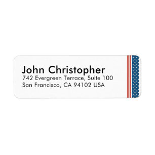 Patriotic Happy 4th of July Celebration Design Return Address Label