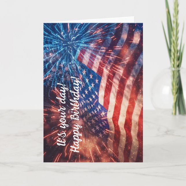 Patriotic Happy Birthday Card (Front)
