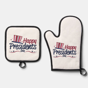 Patriotic Happy President's Day Design Gifts Class Oven Mitt & Pot Holder Set