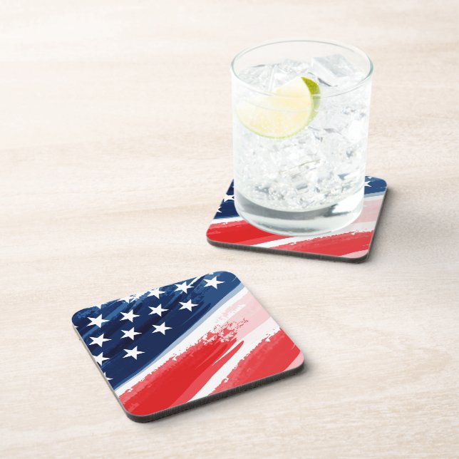Patriotic Hard Plastic Coasters (Right Side)