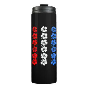 Patriotic Hawaii USA Red White Blue Aloha Vertical Thermal Tumbler
