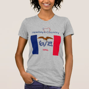 Patriotic Hawkeyes Iowa Flag  T-Shirt