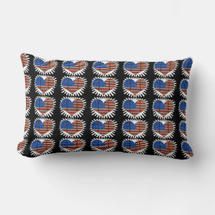Patriotic Heart American Flag Lumbar Cushion