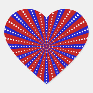 Patriotic Heart Burst Sticker