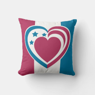 Patriotic Heart Cushion