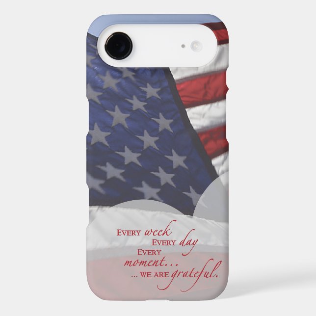 Patriotic Heart Flag, Military Appreciation Case-Mate iPhone Case (Back)