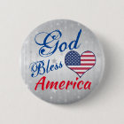Patriotic Heart God Bless America Pin Button