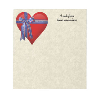 Patriotic Heart graphic Notepad