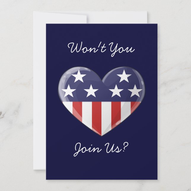 Patriotic Heart Invitation (Front)