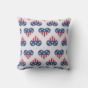 Patriotic Heart Pattern Cushion