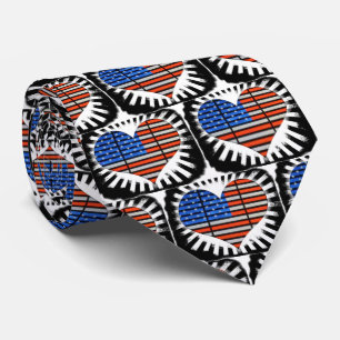 Patriotic Heart Shaped American Flag Tie