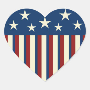 Patriotic Heart Stickers