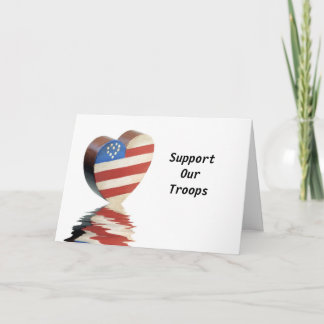 Patriotic Heart with Reflection- Suppor Our Troops Thank You Card