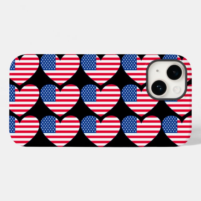 Patriotic Hearts Case-Mate iPhone Case (Back (Horizontal))