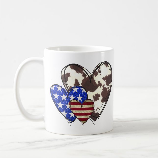 Patriotic hearts coffee mug (Left)