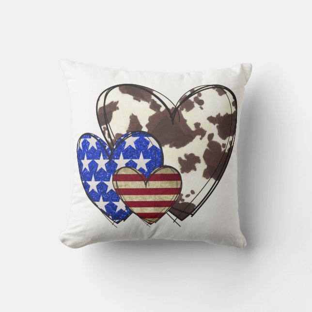 Patriotic hearts cushion (Front)