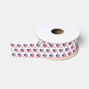 Patriotic Hearts Grosgrain Ribbon