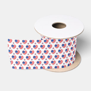 Patriotic Hearts Satin Ribbon