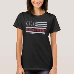 Patriotic Heating Engineer USA Flag Plumber Pipe F T-Shirt