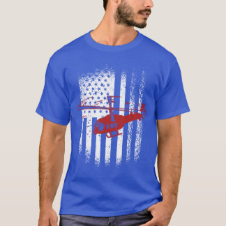 Patriotic Helicopter Flag Helicopter Pilot friends T-Shirt