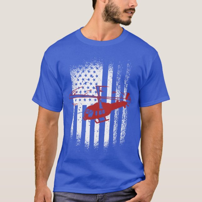 Patriotic Helicopter Flag Helicopter Pilot friends T-Shirt (Front)