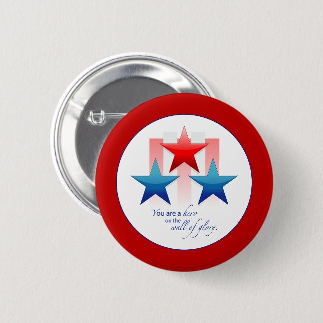 Patriotic Hero Wall of Glory, Thank You Military 6 Cm Round Badge (Front & Back)