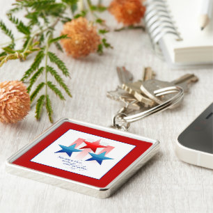 Patriotic Hero Wall of Glory, Thank You Military Key Ring