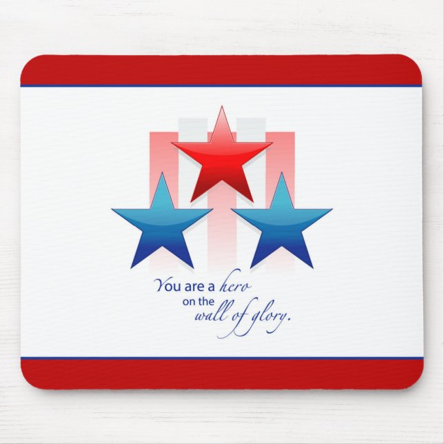 Patriotic Hero Wall of Glory, Thank You Military Mouse Pad (Front)