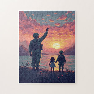Patriotic Hidden Picture Mosaic Activity Game for Jigsaw Puzzle
