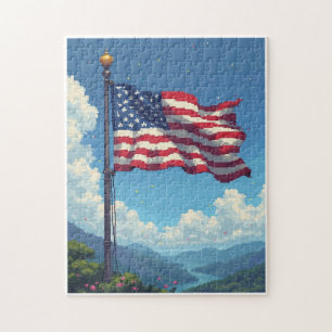 Patriotic Hidden Picture Mosaic Activity Game for Jigsaw Puzzle