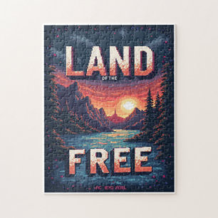 Patriotic Hidden Picture Mosaic Activity Game for Jigsaw Puzzle