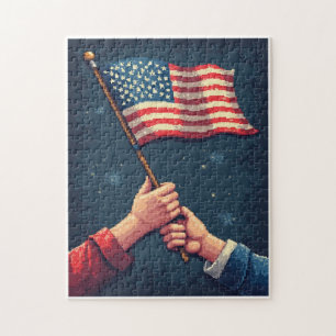 Patriotic Hidden Picture Mosaic Activity Game for Jigsaw Puzzle