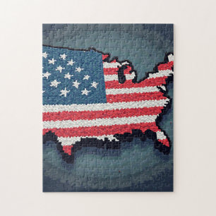 Patriotic Hidden Picture Mosaic Activity Game for Jigsaw Puzzle