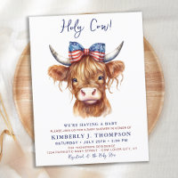 Patriotic Highland Cow 4th of July Baby Shower