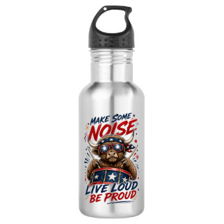 Patriotic Highland Cow 532 Ml Water Bottle