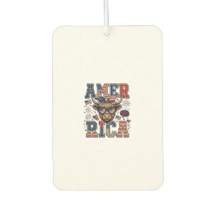 Patriotic Highland Cow America 4th of July Shirt_1 Car Air Freshener