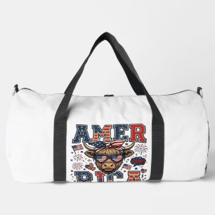Patriotic Highland Cow America 4th of July Shirt_1 Duffle Bag