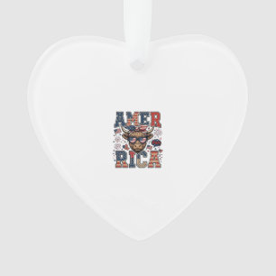 Patriotic Highland Cow America 4th of July Shirt_1 Ornament