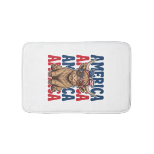 Patriotic Highland Cow America Vintage Shirt Desig Bath Mat