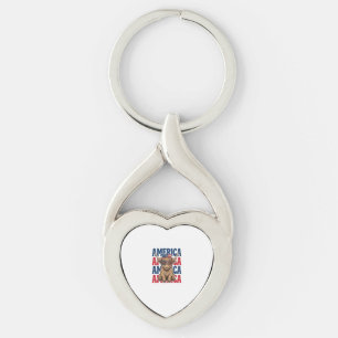 Patriotic Highland Cow America Vintage Shirt Desig Key Ring